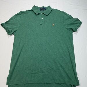Polo by Ralph Lauren Pima Cotton Green Polo Shirt with Embroidered Pony Mens L